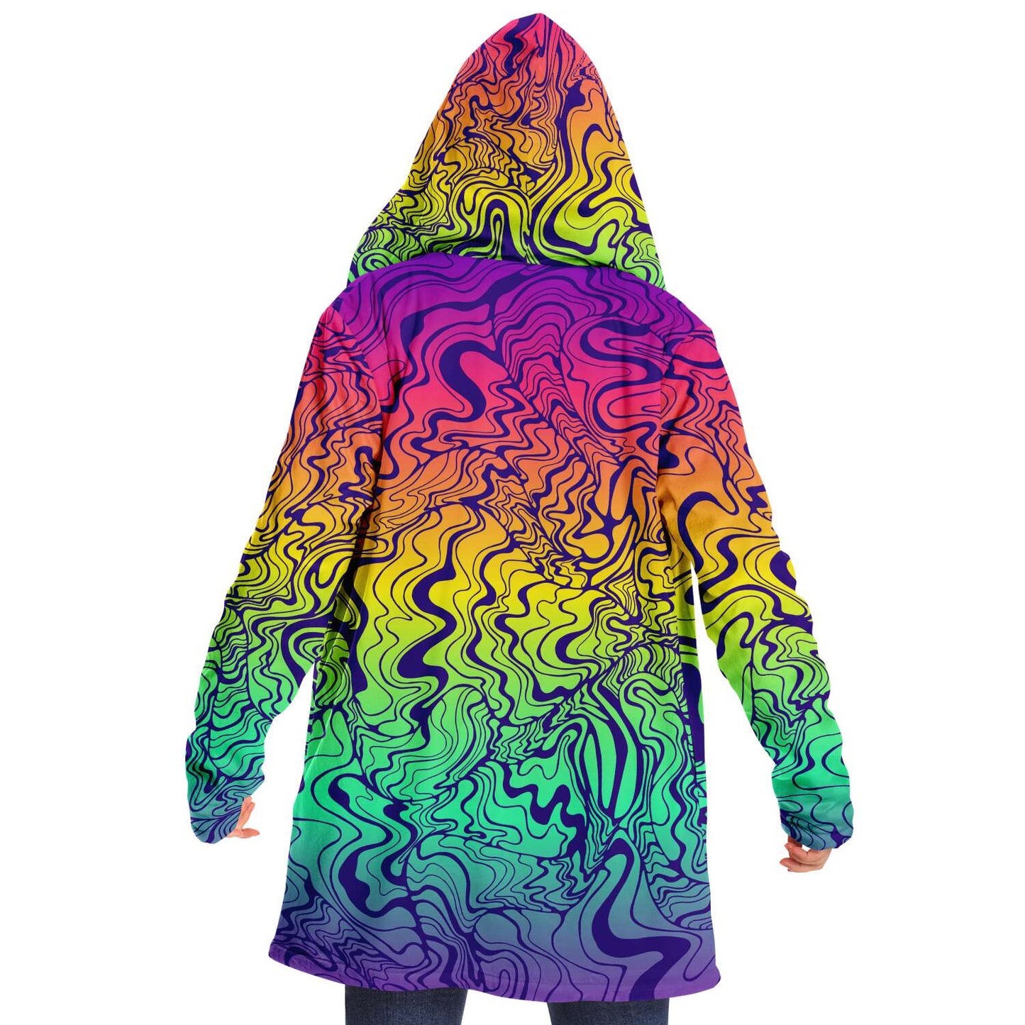 Full Rainbow Trippy Liquid Rave Cloak