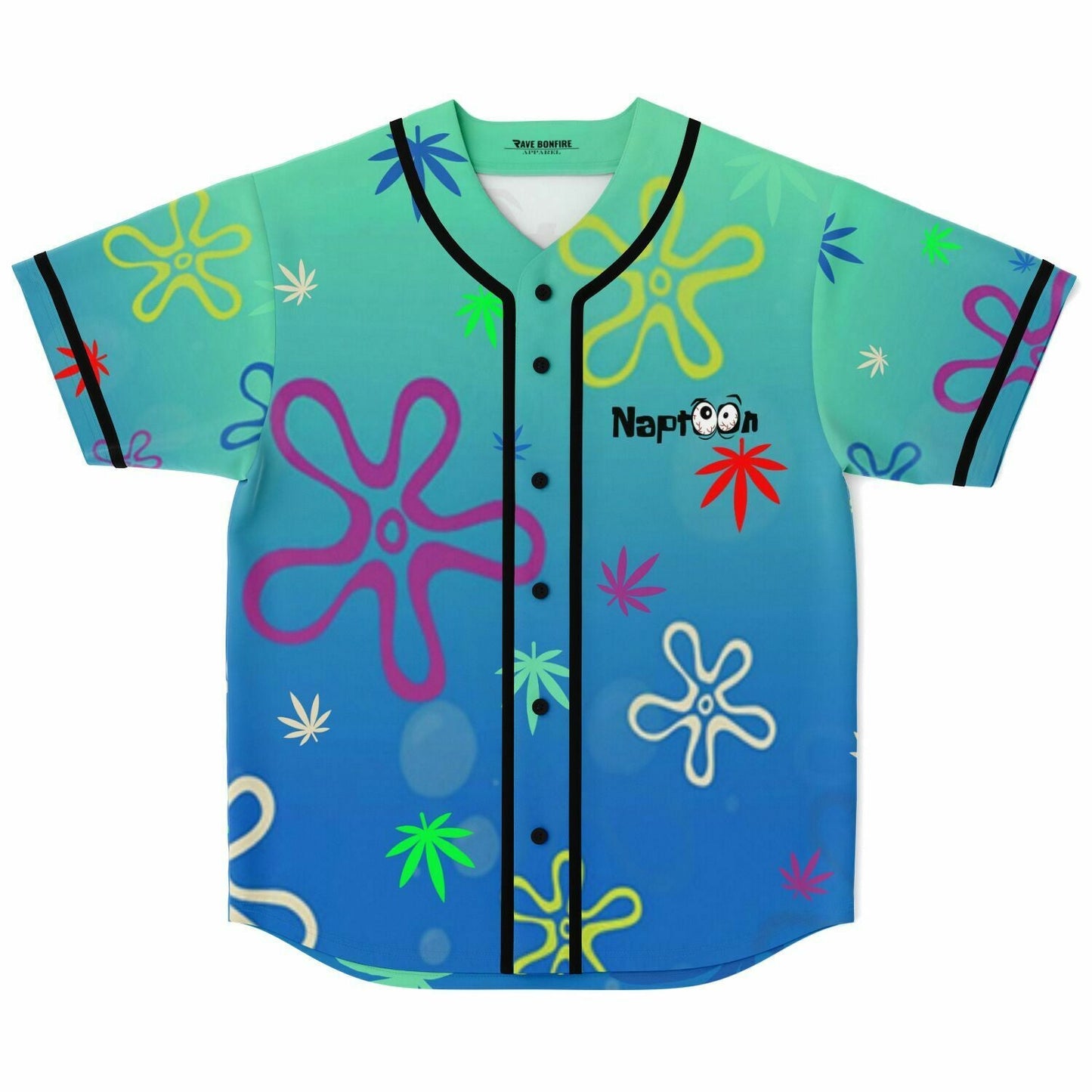 Teal Blue Bikini Bottom Rave Baseball Jersey