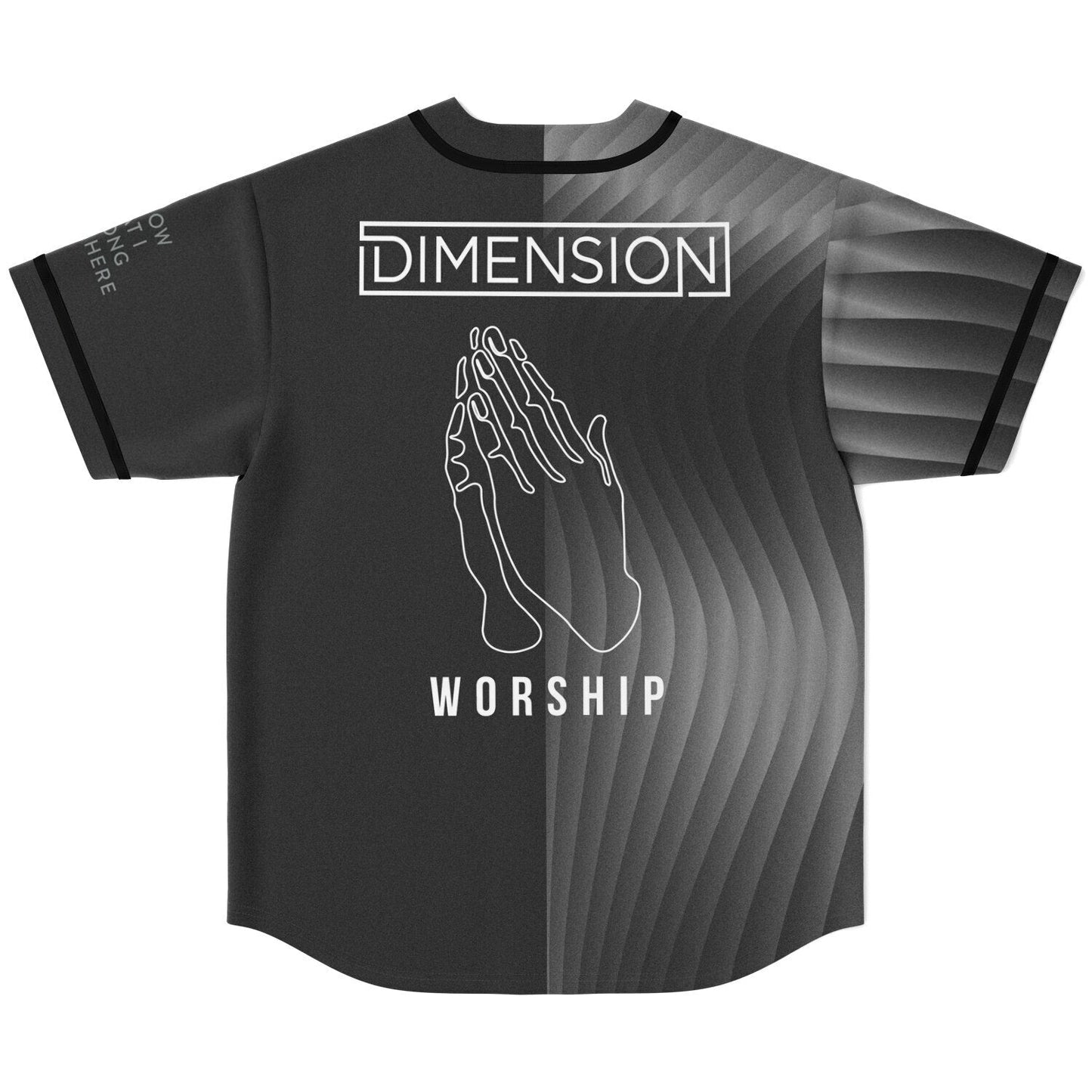 Dimension Monochrome Charcoal Flowing Curved Rave Baseball Jersey