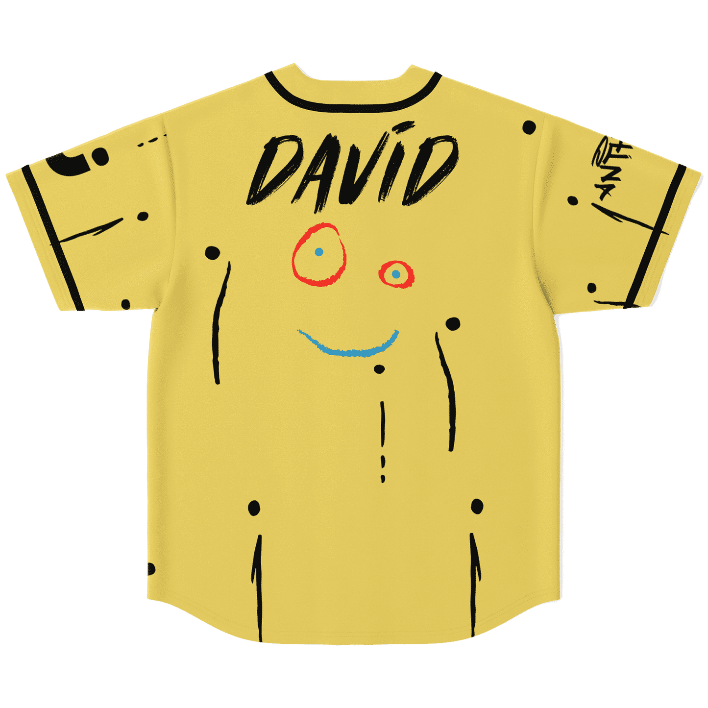 Mustard Yellow Crude Hand Rave Baseball Jersey