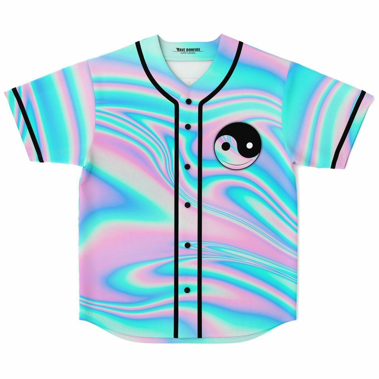 Pastel Holographic Iridescent Liquid Rave Baseball Jersey