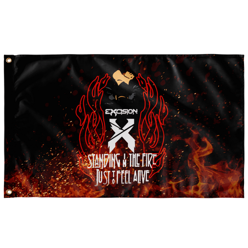 Excision Black ‘X’ Logo Rave Flag