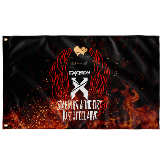 Excision Black ‘X’ Logo Rave Flag