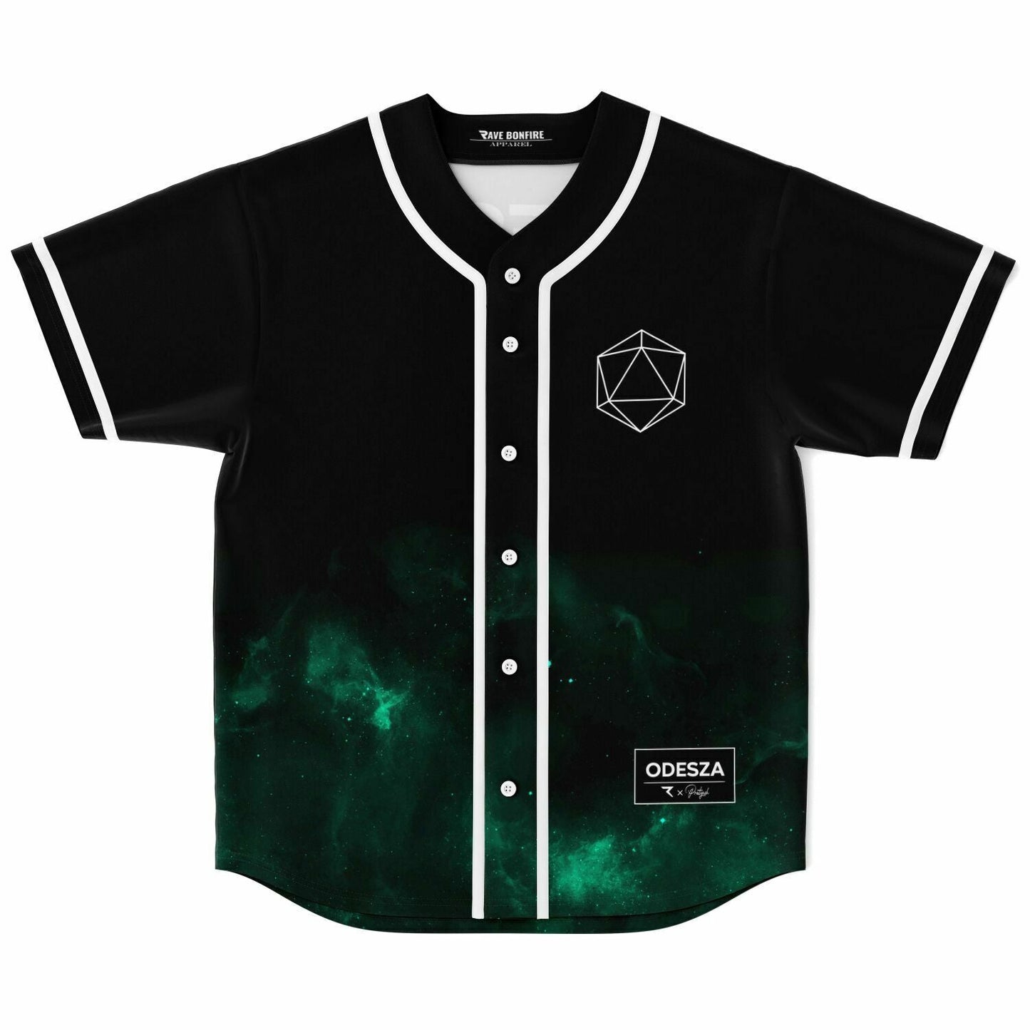 ODESZA Black Minimal Geometric Rave Baseball Jersey