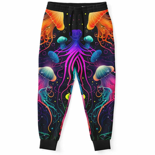 Black Glowing Bioluminescent Rave Joggers