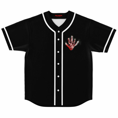 Black Glowing Red Rave Baseball Jersey