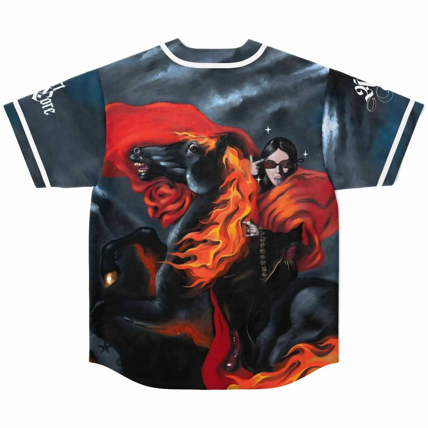 Judith Paganini Black Blackletter Chest Rave Baseball Jersey