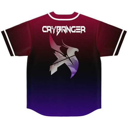 Crybanger Maroon Stylized Phoenix Rave Baseball Jersey