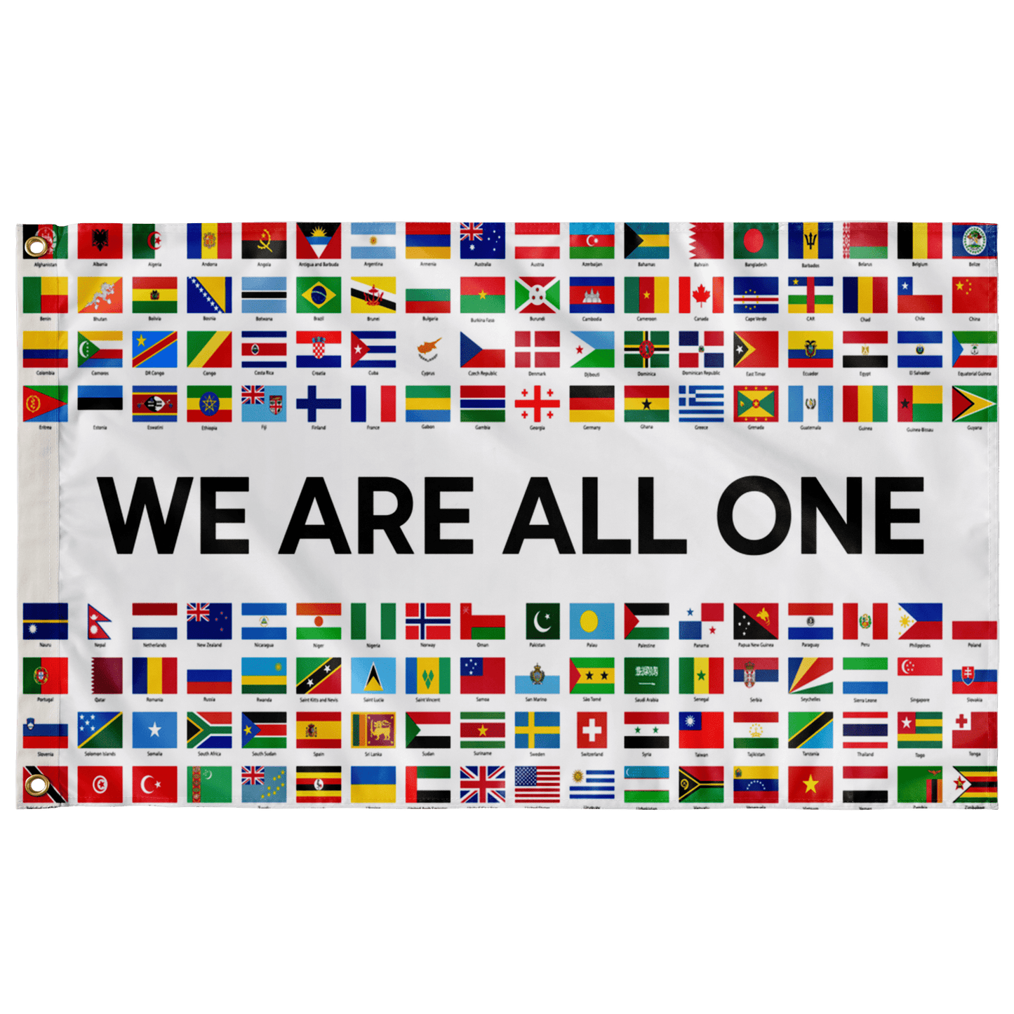 White Grid World Rave Flag