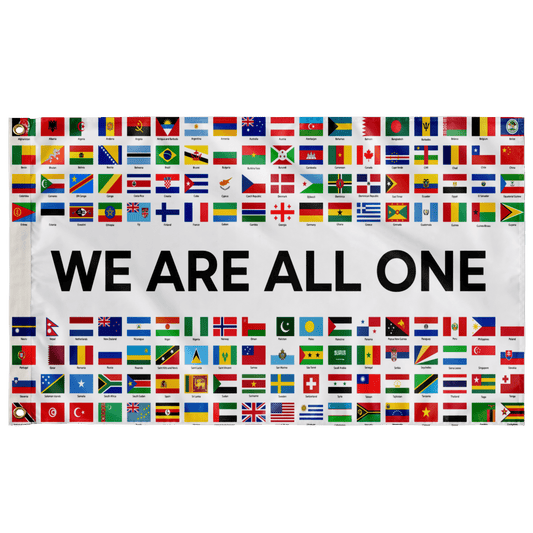 White Grid World Rave Flag