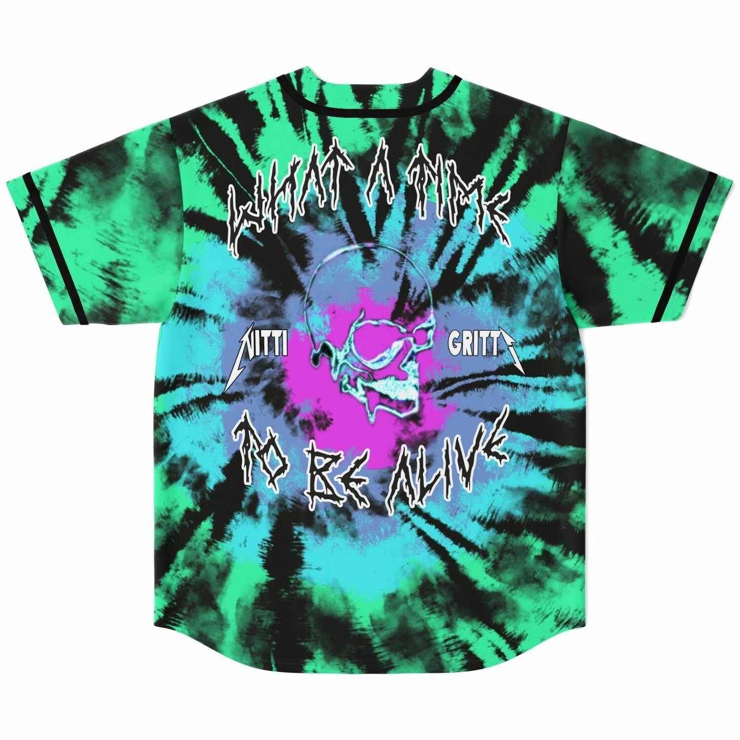 Nitti Gritti Green Spiral Tie Rave Baseball Jersey