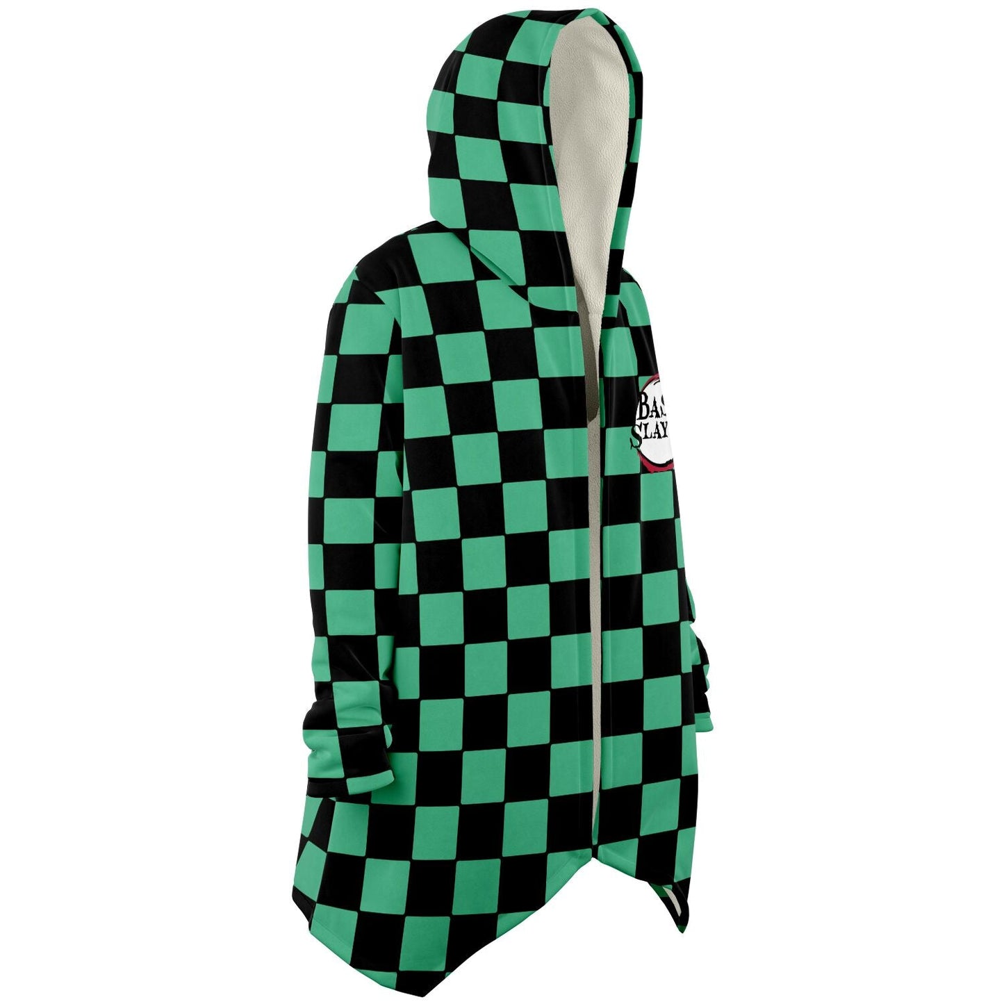 Teal Green Black Checkered Rave Cloak