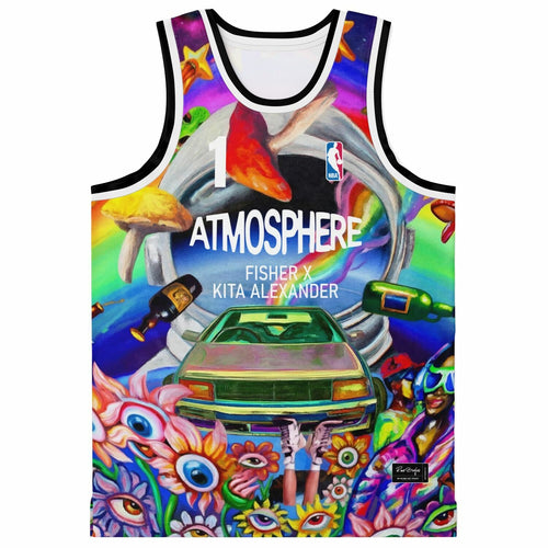FISHER Vivid Rainbow Surreal Psychedelic Rave Basketball Jersey