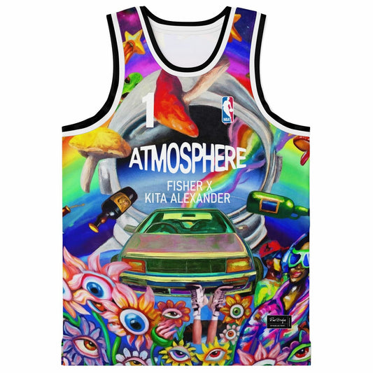 FISHER Vivid Rainbow Surreal Psychedelic Rave Basketball Jersey