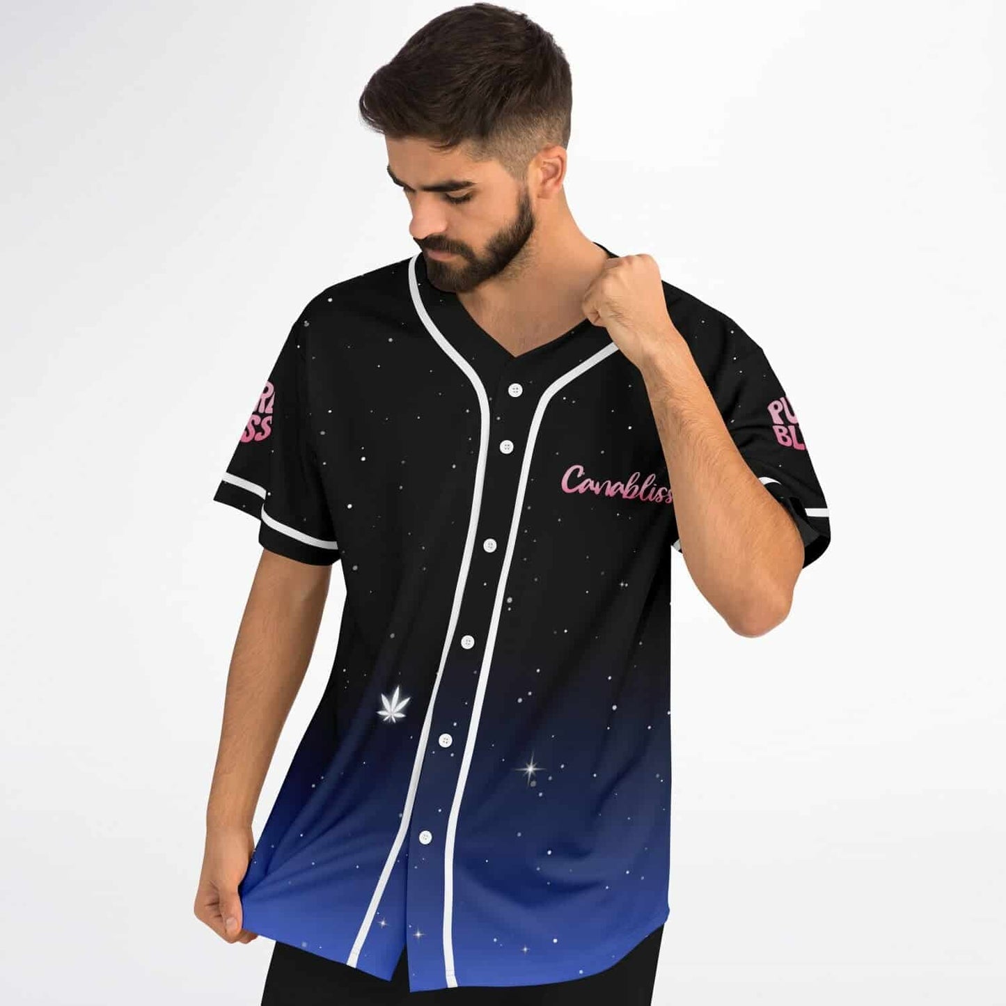 Black Blue Starry Night Rave Baseball Jersey