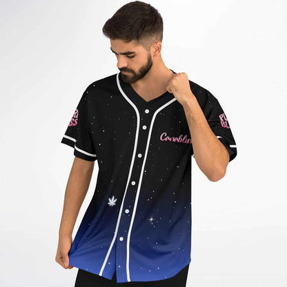Black Blue Starry Night Rave Baseball Jersey