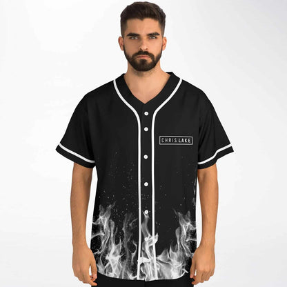 Chris Lake Black Rising Flames Rave Baseball Jersey