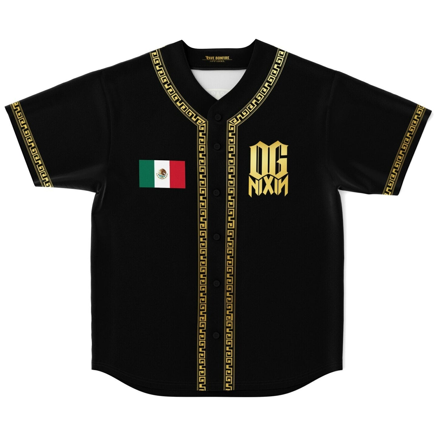 Black Aztec Rave Baseball Jersey