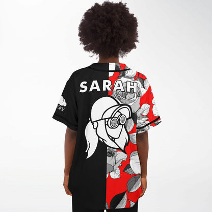 Rezz Red Split Grayscale Rave Baseball Jersey