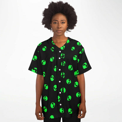 Black Repeating Cartoon Rave Baseball Jersey