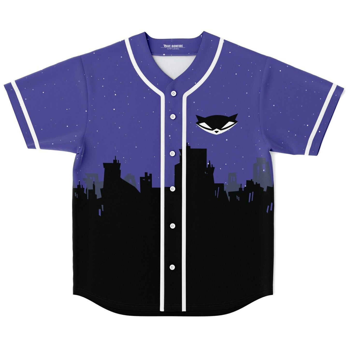 Purple Night Starry Cityscape Rave Baseball Jersey