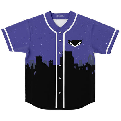 Purple Night Starry Cityscape Rave Baseball Jersey