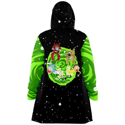 Black Green Swirling Rave Cloak