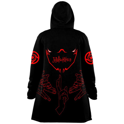 Black Red Outlined Rave Cloak