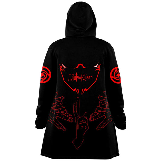 Black Red Outlined Rave Cloak