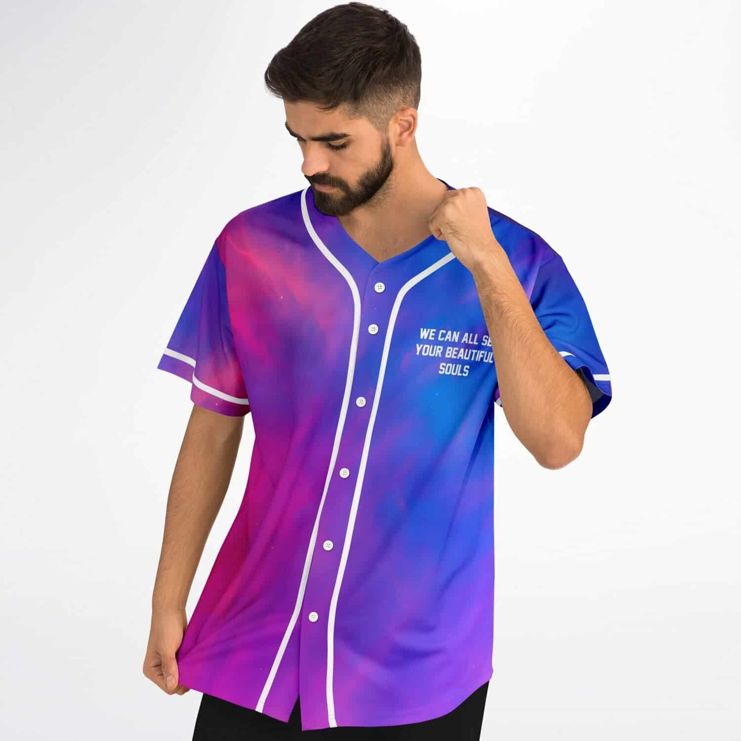 Purple Cosmic Nebula Rave Baseball Jersey