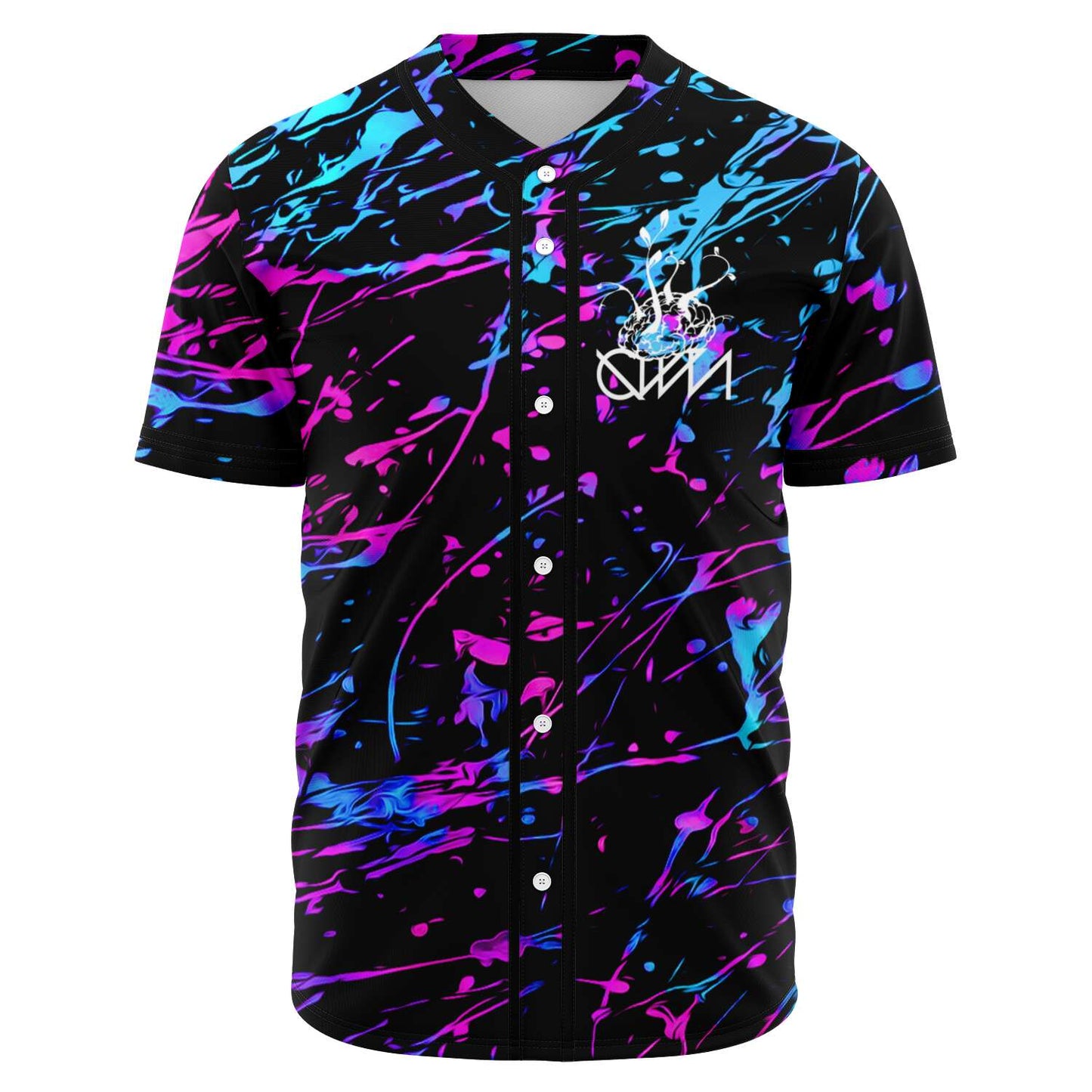 SVDDEN DEATH Black Paint Splatter Rave Baseball Jersey