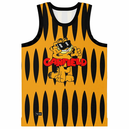 Orange Garfield Cat Rave Basketball Jersey