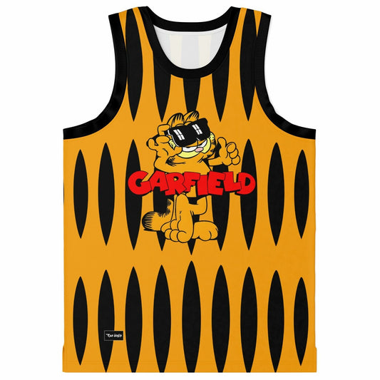 Orange Garfield Cat Rave Basketball Jersey