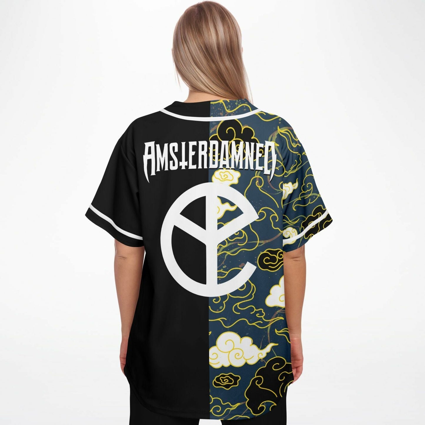 Yellow Claw Black Dark Japanese Swirling Rave Baseball Jersey