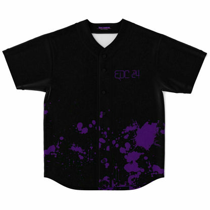EDC Black Purple Paint Rave Baseball Jersey