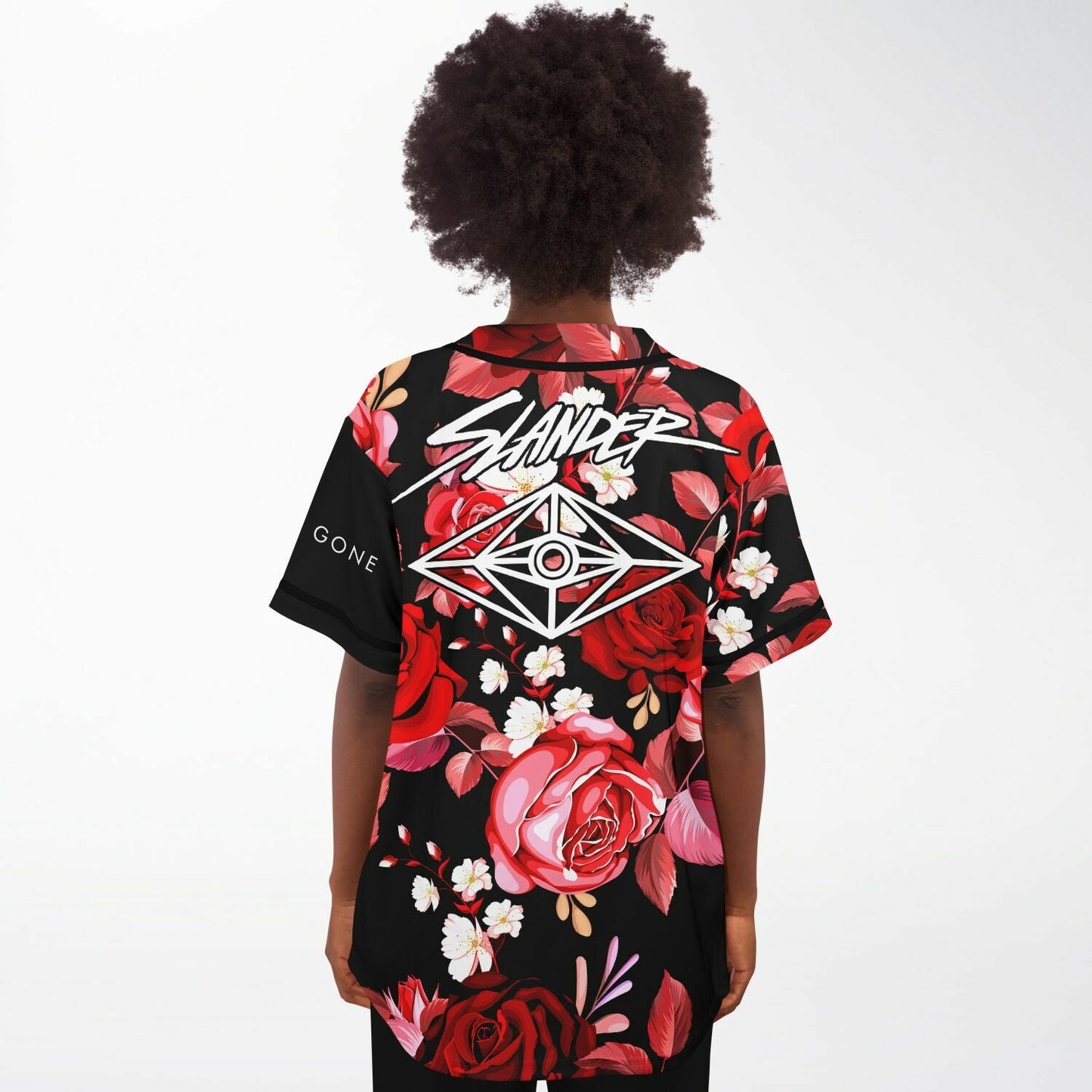 Slander Black Realistic Red Rave Baseball Jersey