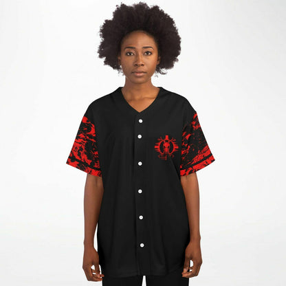 SVDDEN DEATH Black Body Antlered Deer Rave Baseball Jersey