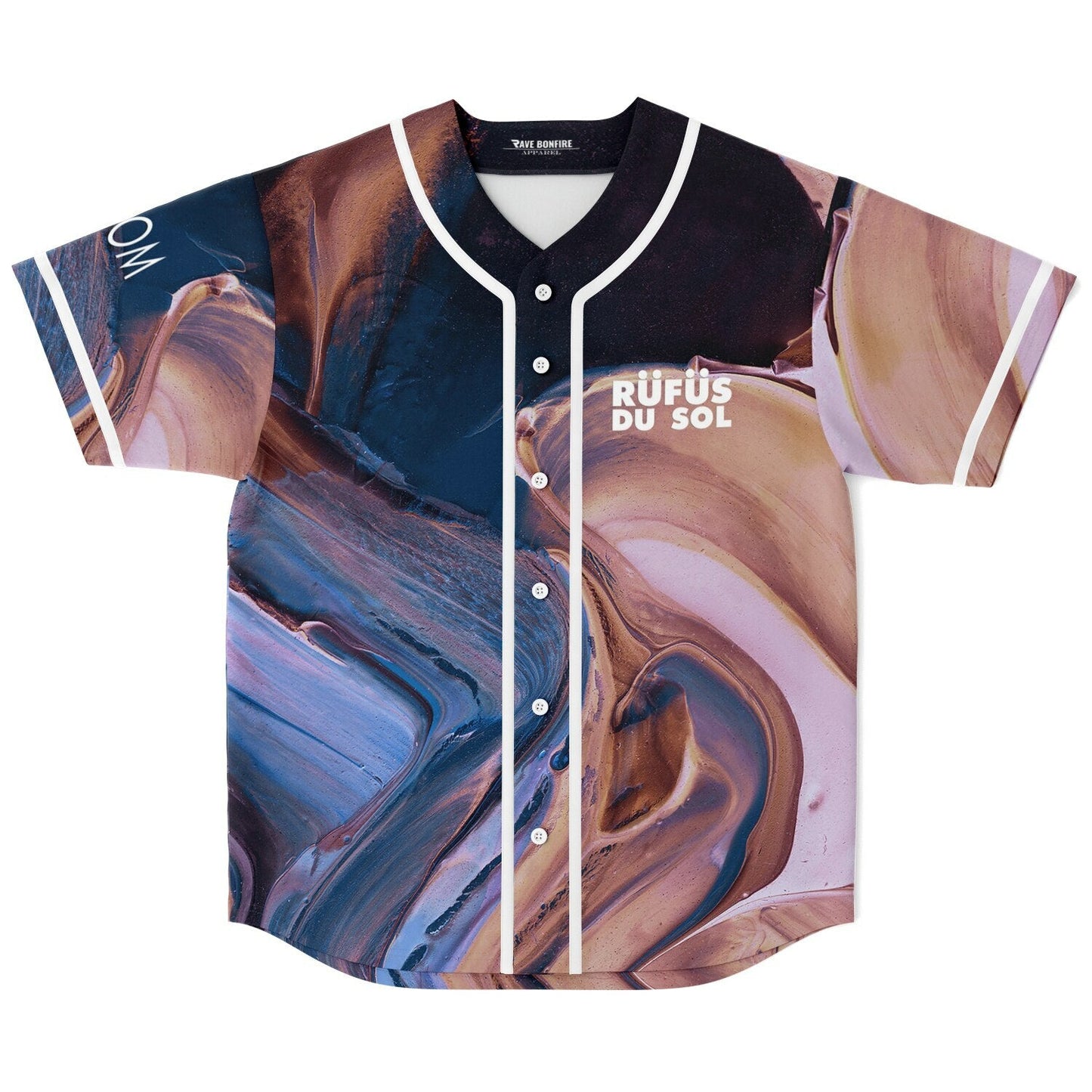 RÜFÜS DU SOL Navy Blue Swirling Marbled Rave Baseball Jersey