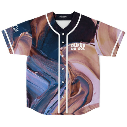 RÜFÜS DU SOL Navy Blue Swirling Marbled Rave Baseball Jersey
