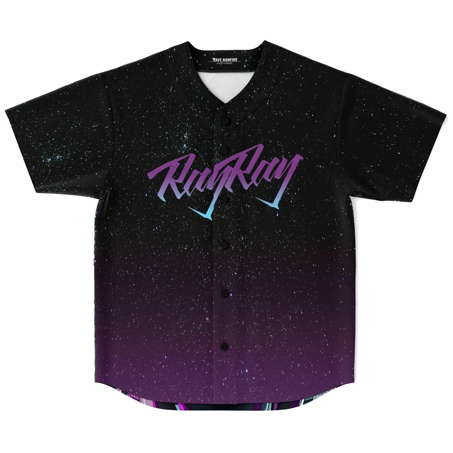 Black Purple Cosmic Starfield Rave Baseball Jersey