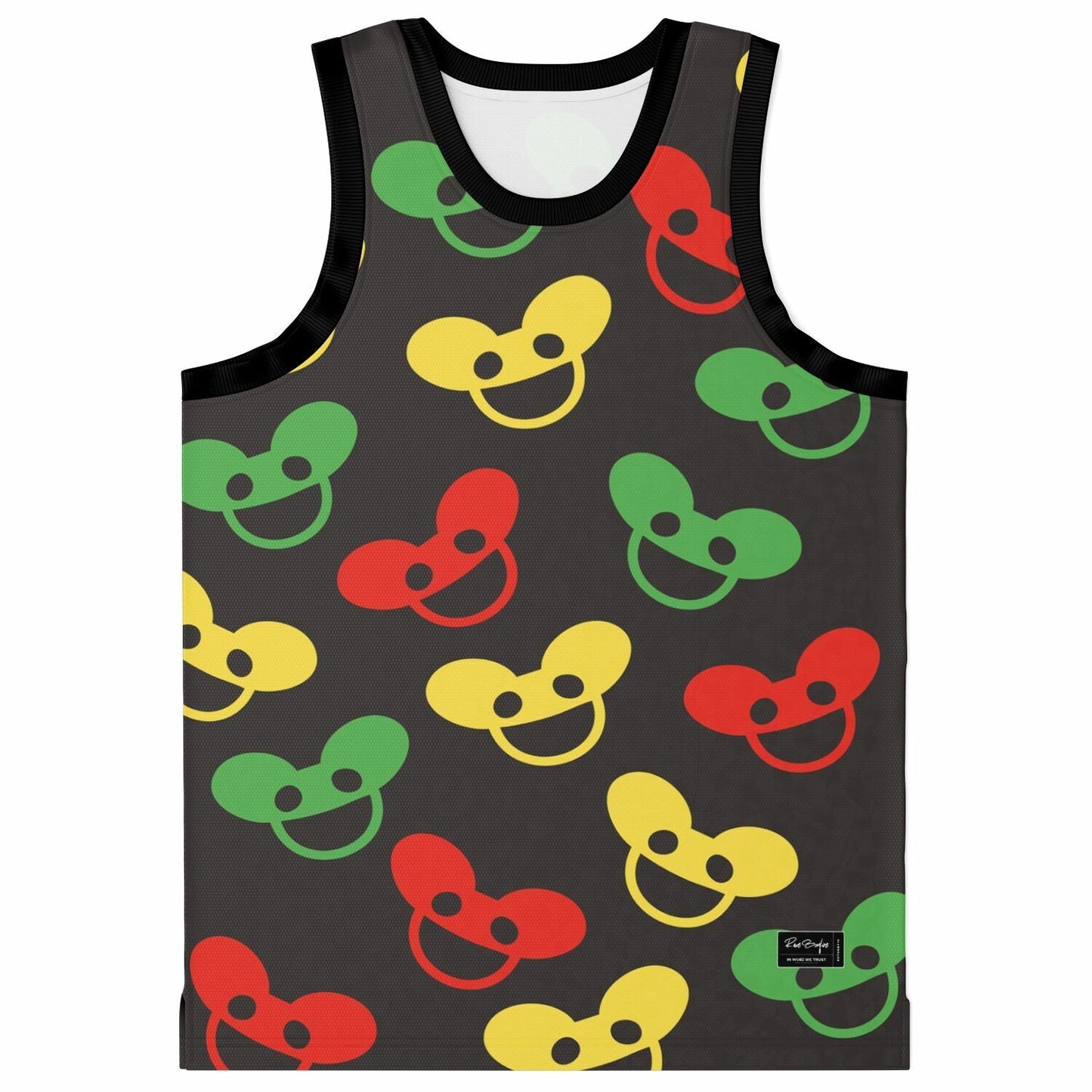 deadmau5 Charcoal Repeated Smiling Rave Basketball Jersey