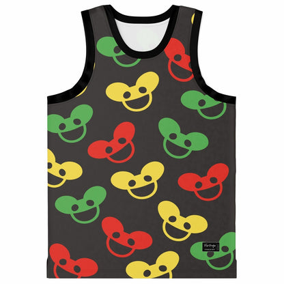 deadmau5 Charcoal Repeated Smiling Rave Basketball Jersey