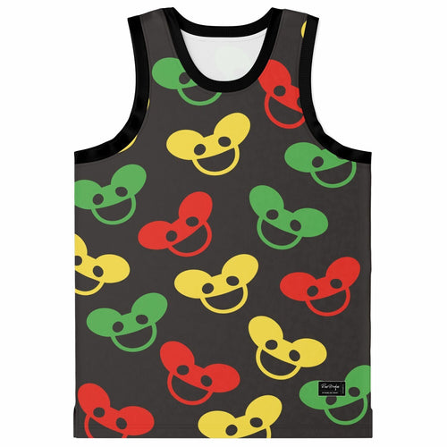 deadmau5 Charcoal Repeated Smiling Rave Basketball Jersey