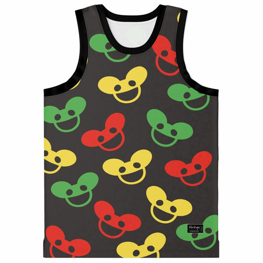 deadmau5 Charcoal Repeated Smiling Rave Basketball Jersey