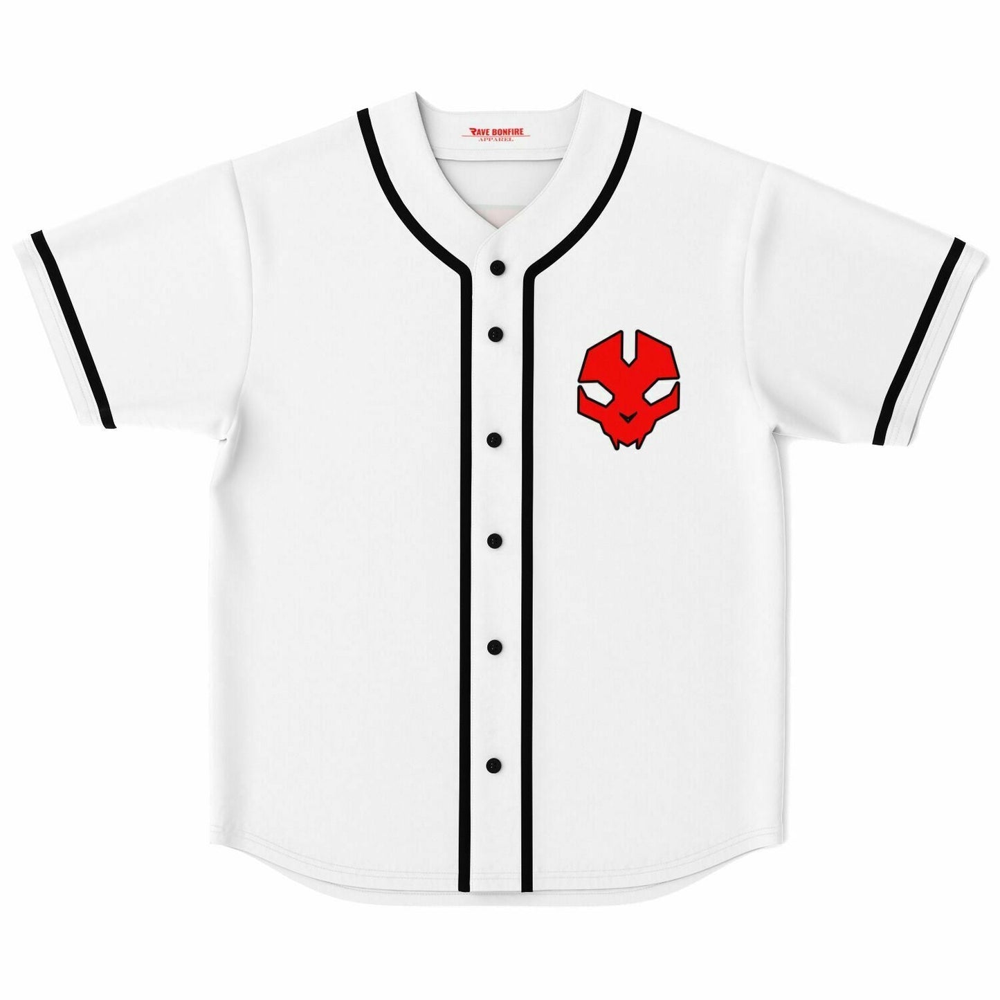 Habstrakt White Stylized Red Rave Baseball Jersey