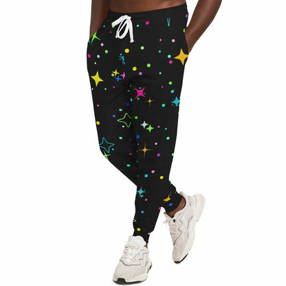 Black Scattered Sparkles Rave Joggers