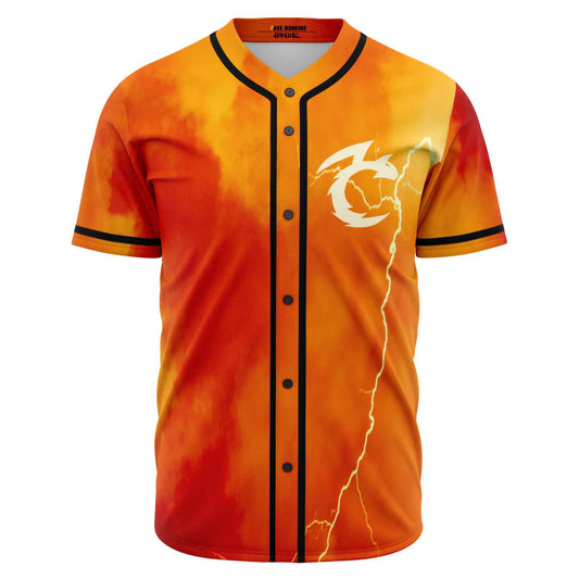 Fiery Orange Flames Rave Baseball Jersey