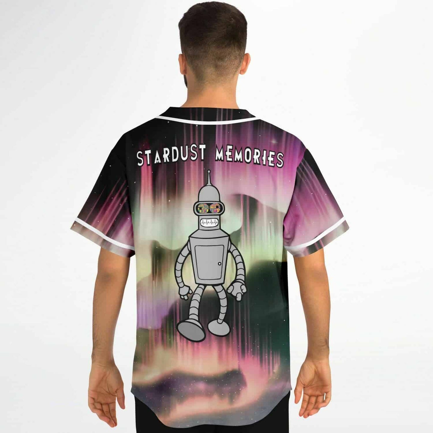 Black Aurora Borealis Rave Baseball Jersey
