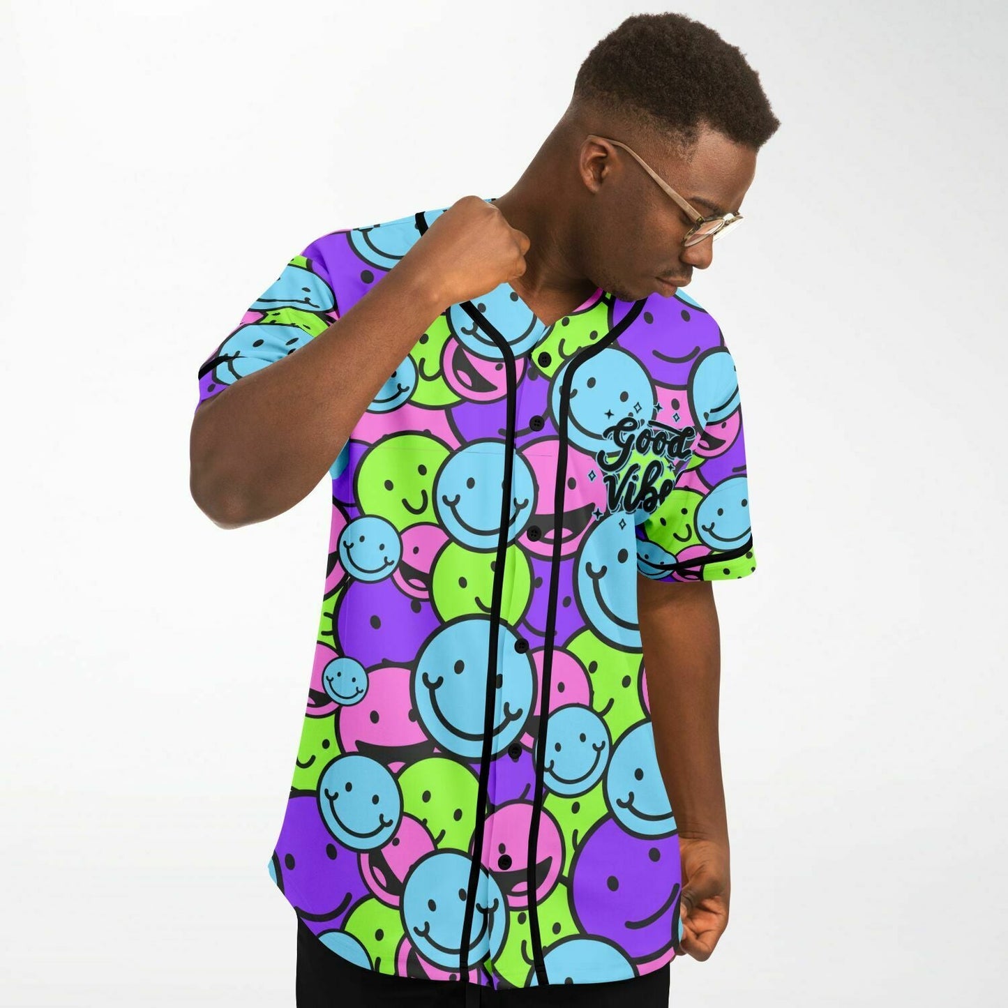 Pastel Neon Dense Pile Rave Baseball Jersey