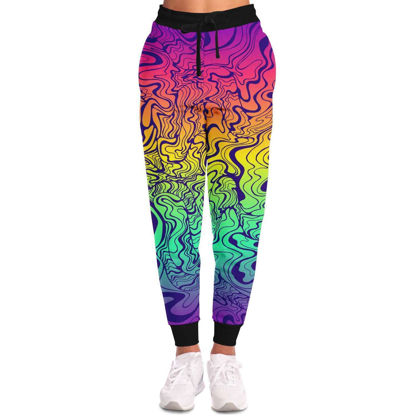 Full Rainbow Trippy Liquid Rave Joggers